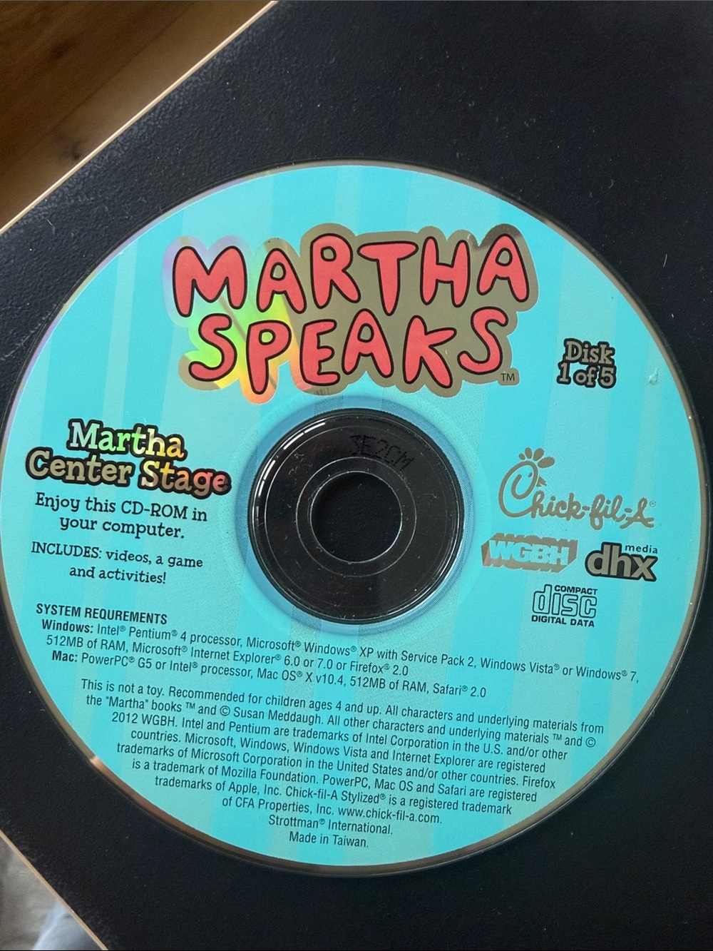 Martha Center Stage CD-ROM (Blue) | Chik fil A | 1 of 5
